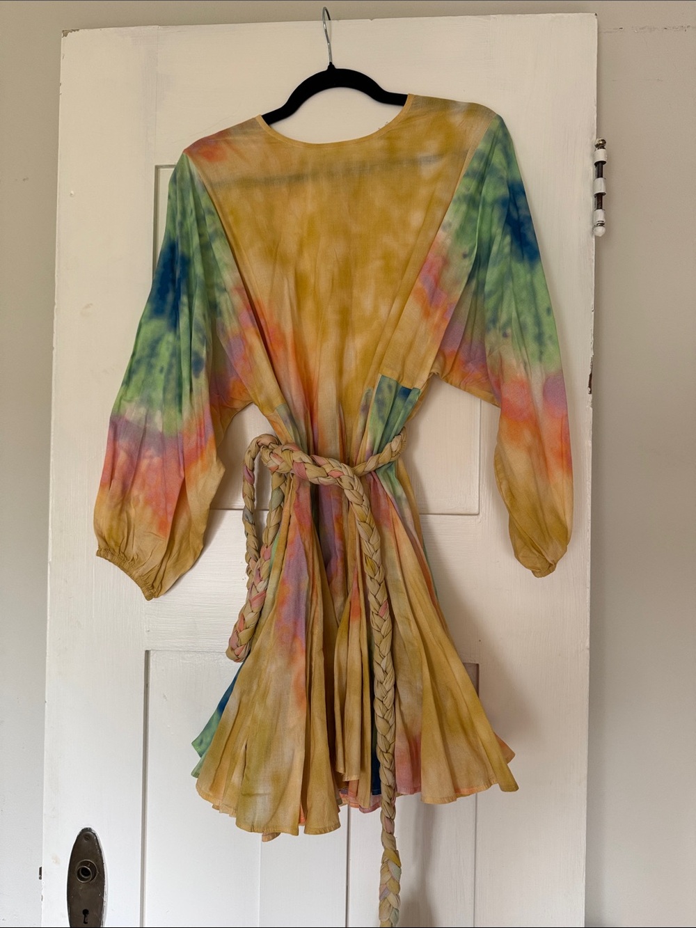 RHODE Multicolor Tie-Dye Long Sleeve Mini Dress
